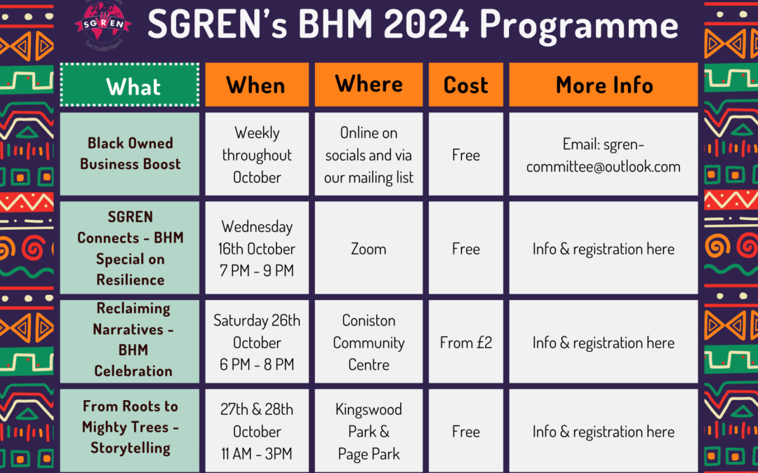 SGREN’s Black History Month 2024 Programme